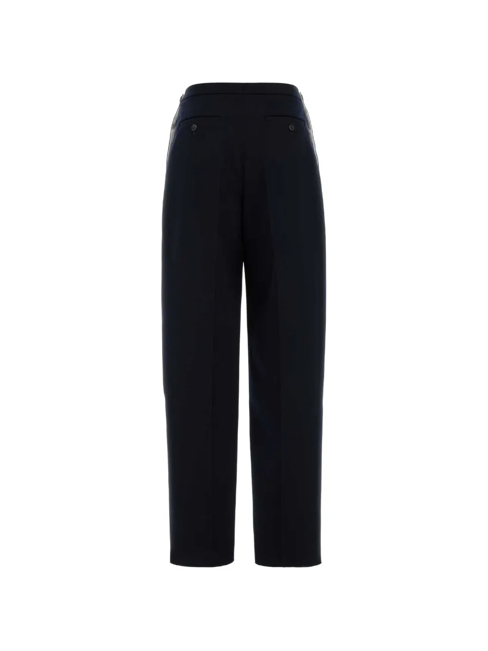 Ferragamo button-detailing virgin-wool straight trousers Blauw