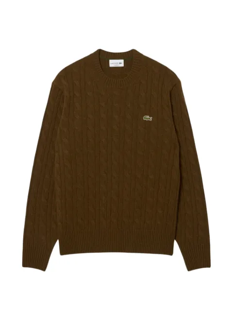 Lacoste cable-knit logo-patch sweater