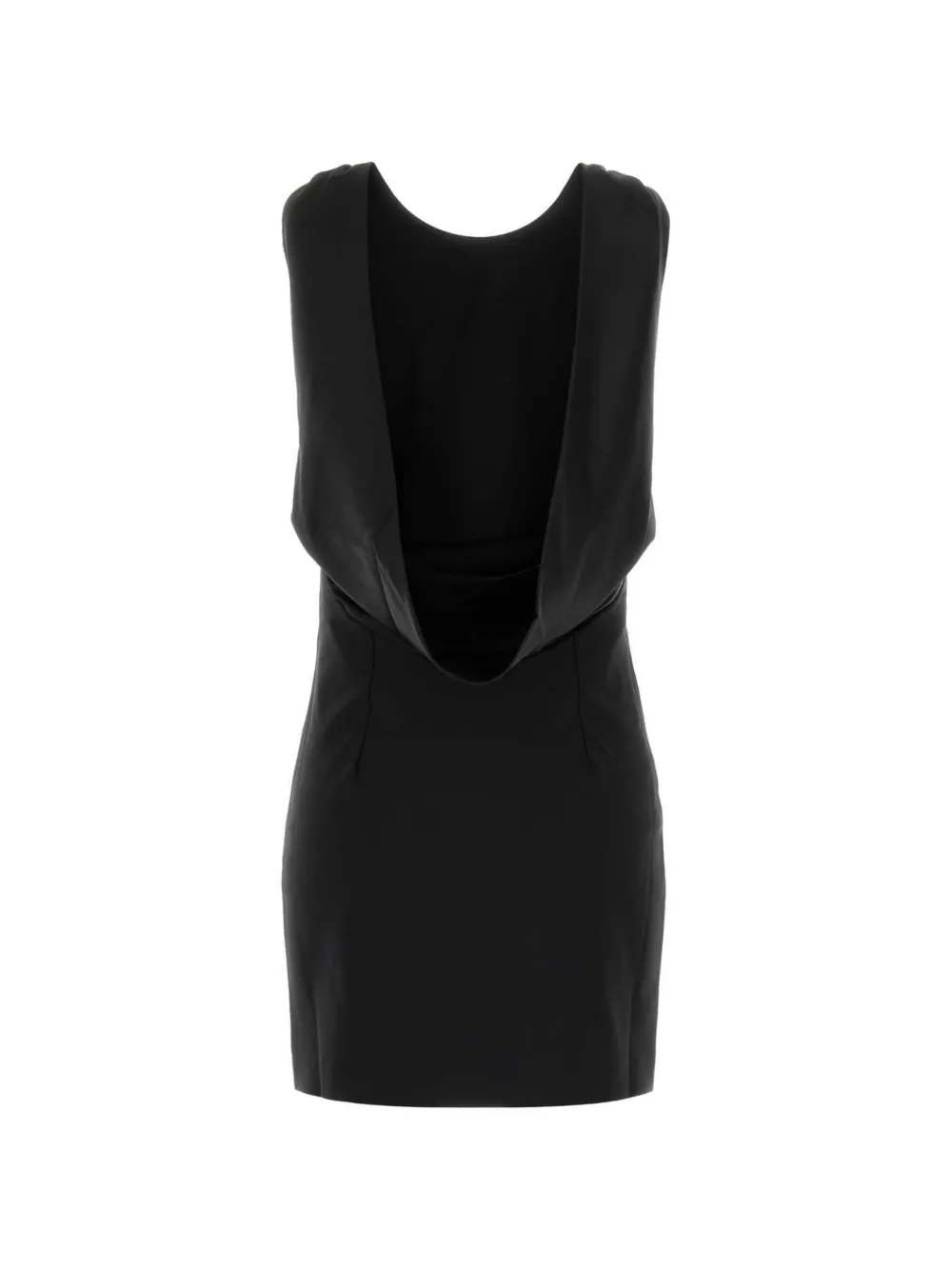 THE ANDAMANE draped-back mini dress Zwart