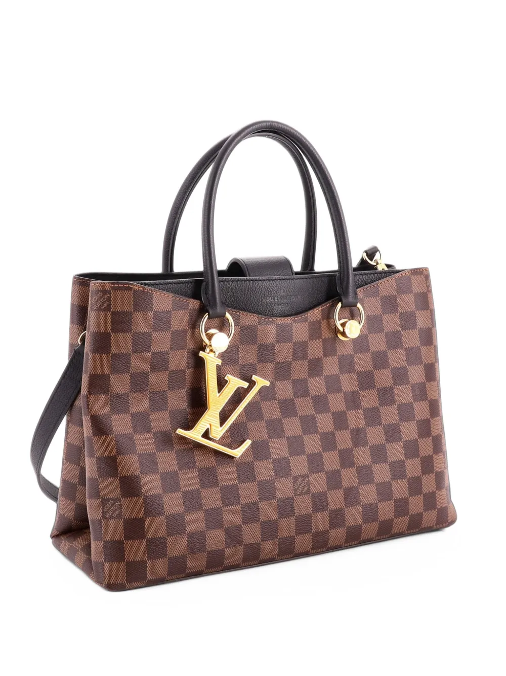 Louis Vuitton Pre-Owned LV Riverside Handbag Damier with Leather tote bag - Nero