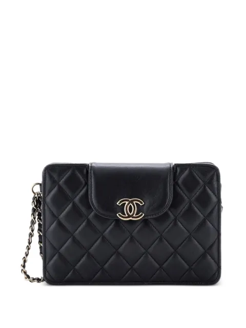 CHANEL Pre-Owned pochette poignet CC en cuir d'agneau matelassé