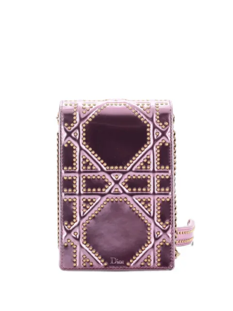 Christian Dior Pre-Owned Diorama Vertical on Chain Studded Patent clutch bag