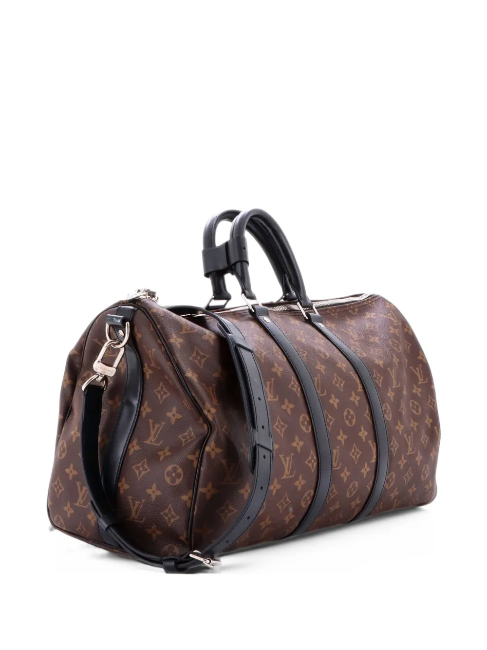 Louis Vuitton Pre-Owned Keepall Bandouliere Bag Macassar Monogram Canvas 45 travel bag - Nero