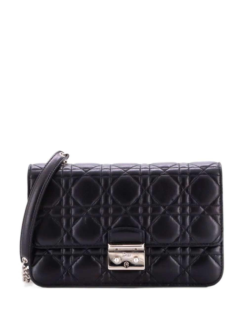 Christian Dior Pre-Owned Miss Dior Promenade Pouch Cannage Quilt Lambskin Large crossbody bag - Schwarz