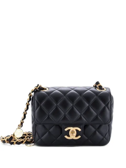 CHANEL Pre-Owned Casino Royale Charms Square Flap Bag Quilted Lambskin with Enamel Mini shoulder bag