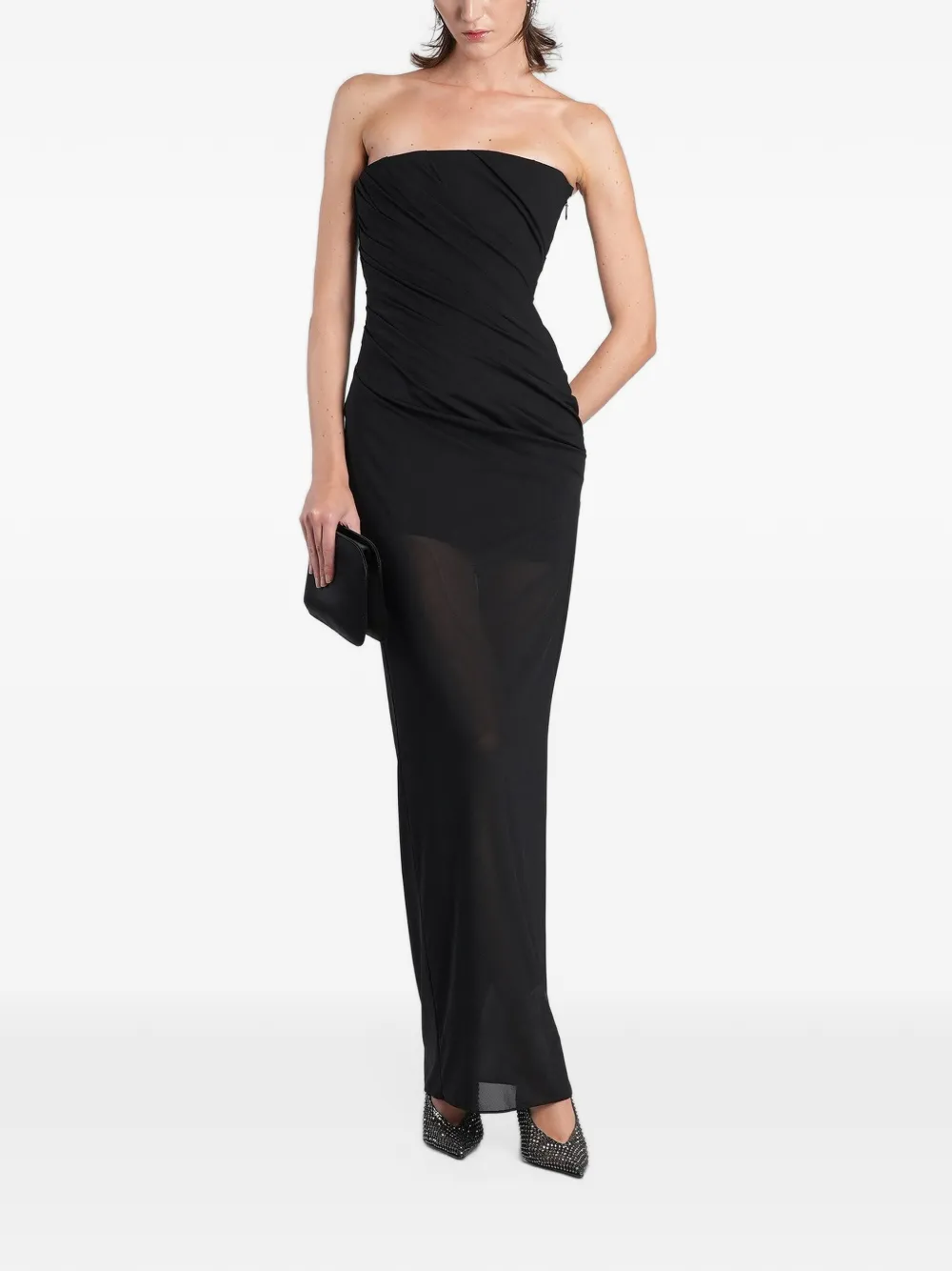 Alex Perry Strapless maxi-jurk Zwart