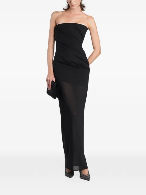 Alex Perry strapless draped maxi dress
