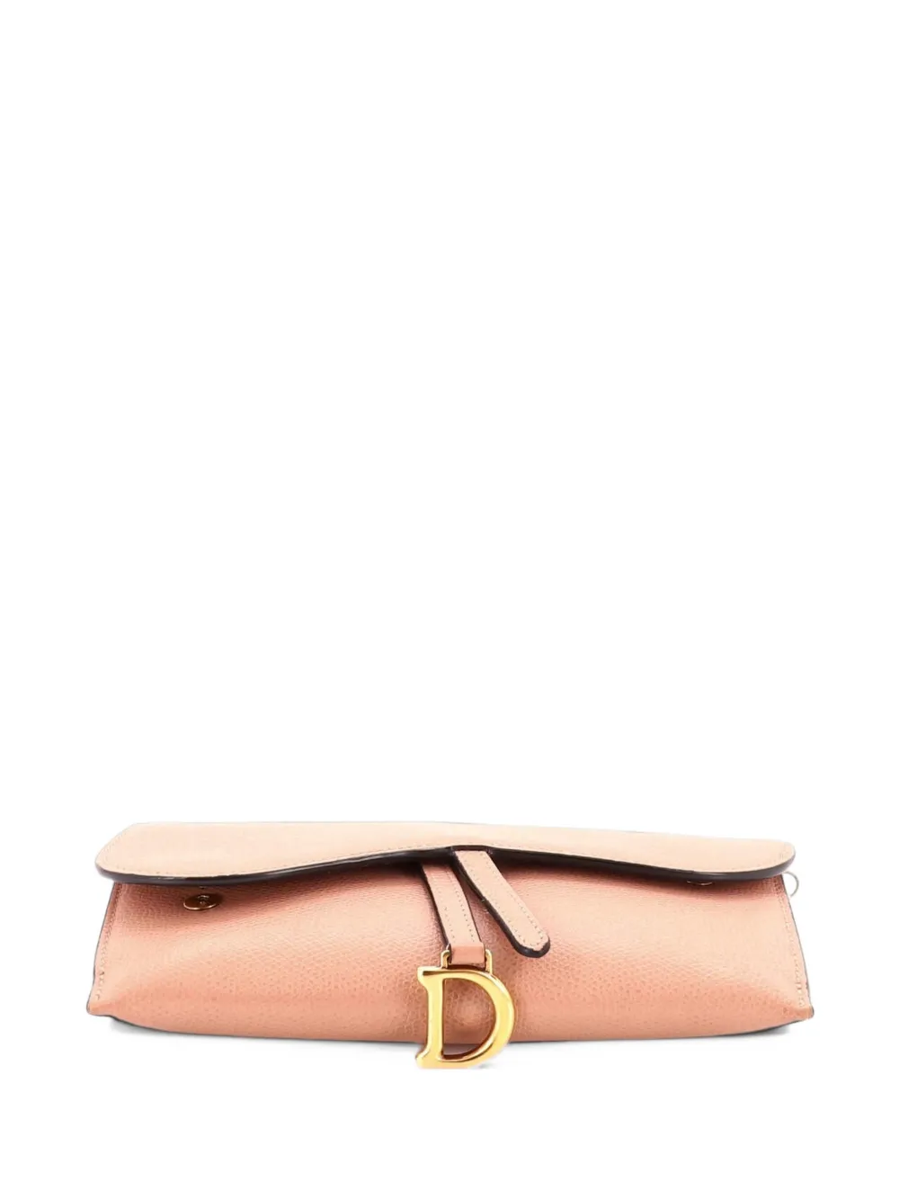 Christian Dior Pre-Owned Saddle Chain Wallet Leather clutch bag - Nude