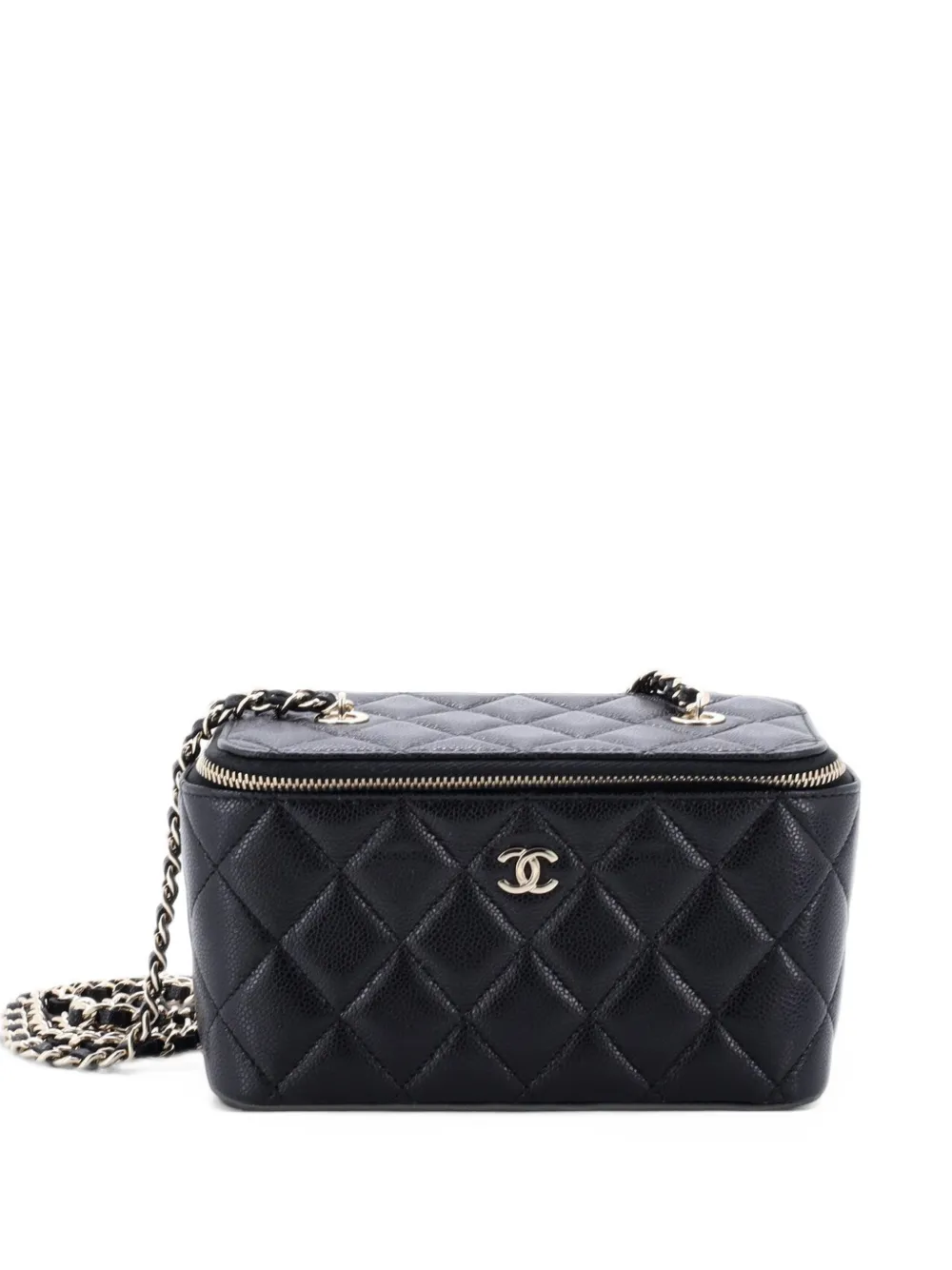 CHANEL Pre-Owned Classic Vanity Case with Chain Quilted Caviar Small crossbody bag - Black
