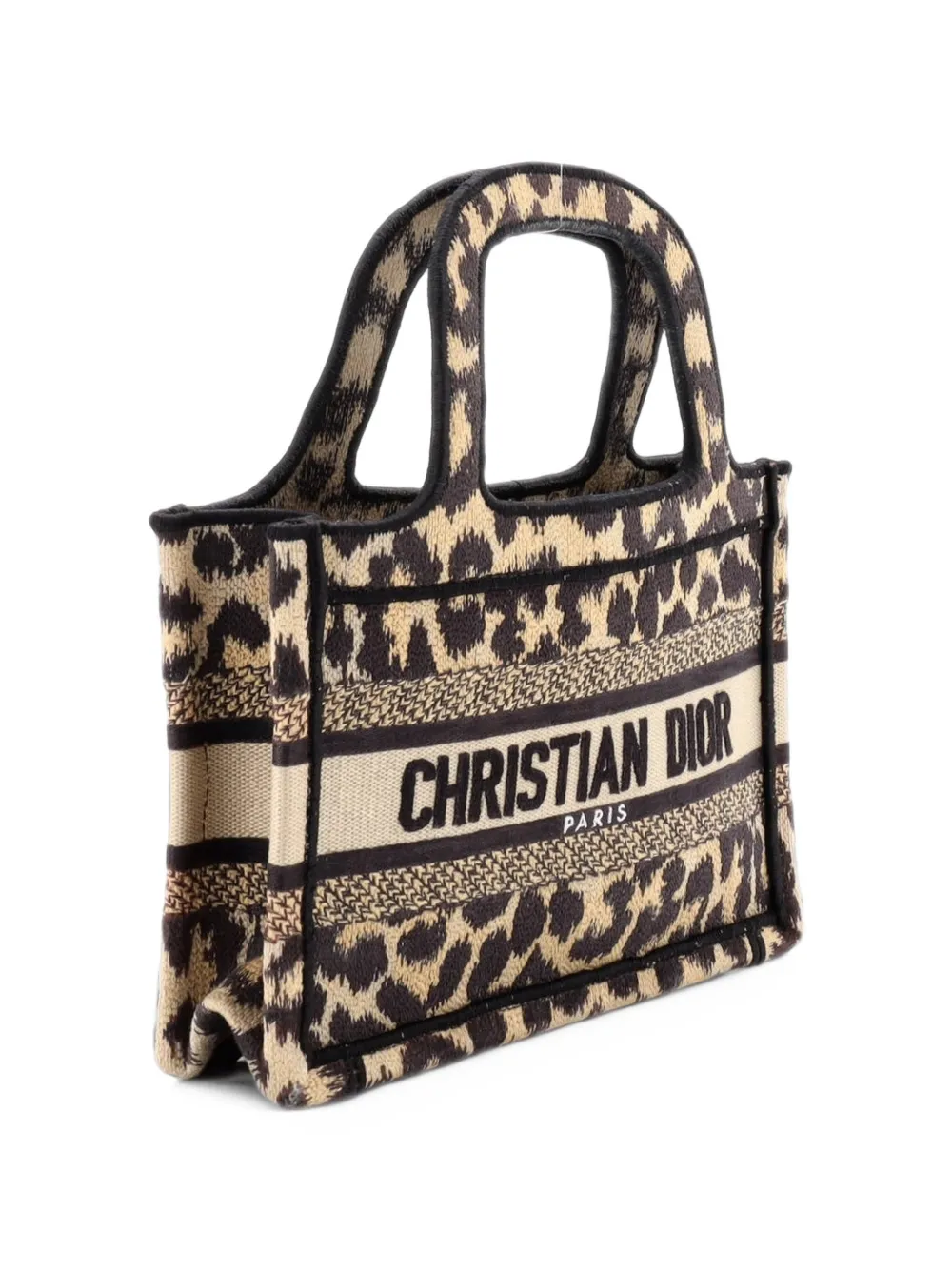 Christian Dior Pre-Owned Mini Mizza Book Tote Bag aus Canvas mit Stickerei - Braun