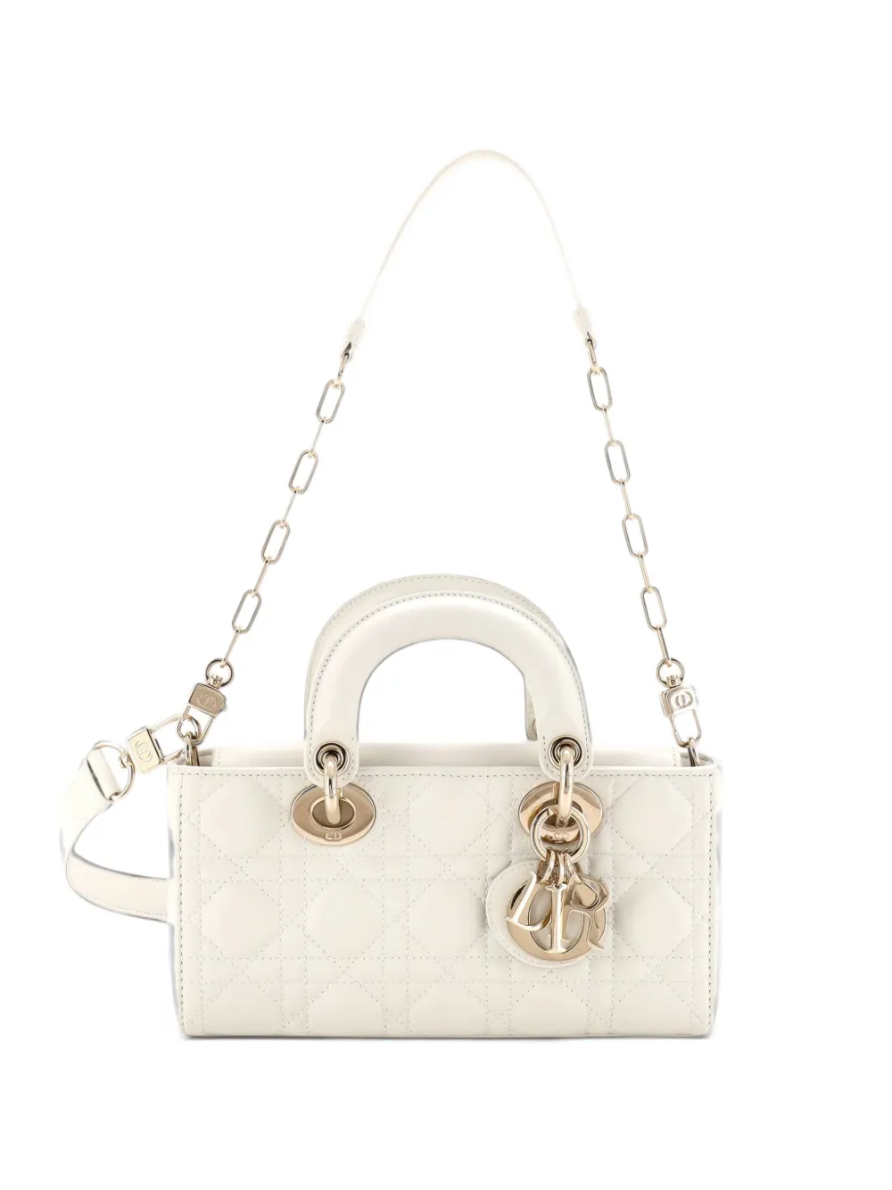 Christian Dior Pre-Owned Lady D-Joy Bag Cannage Quilt Lambskin Small satchel - Weiß