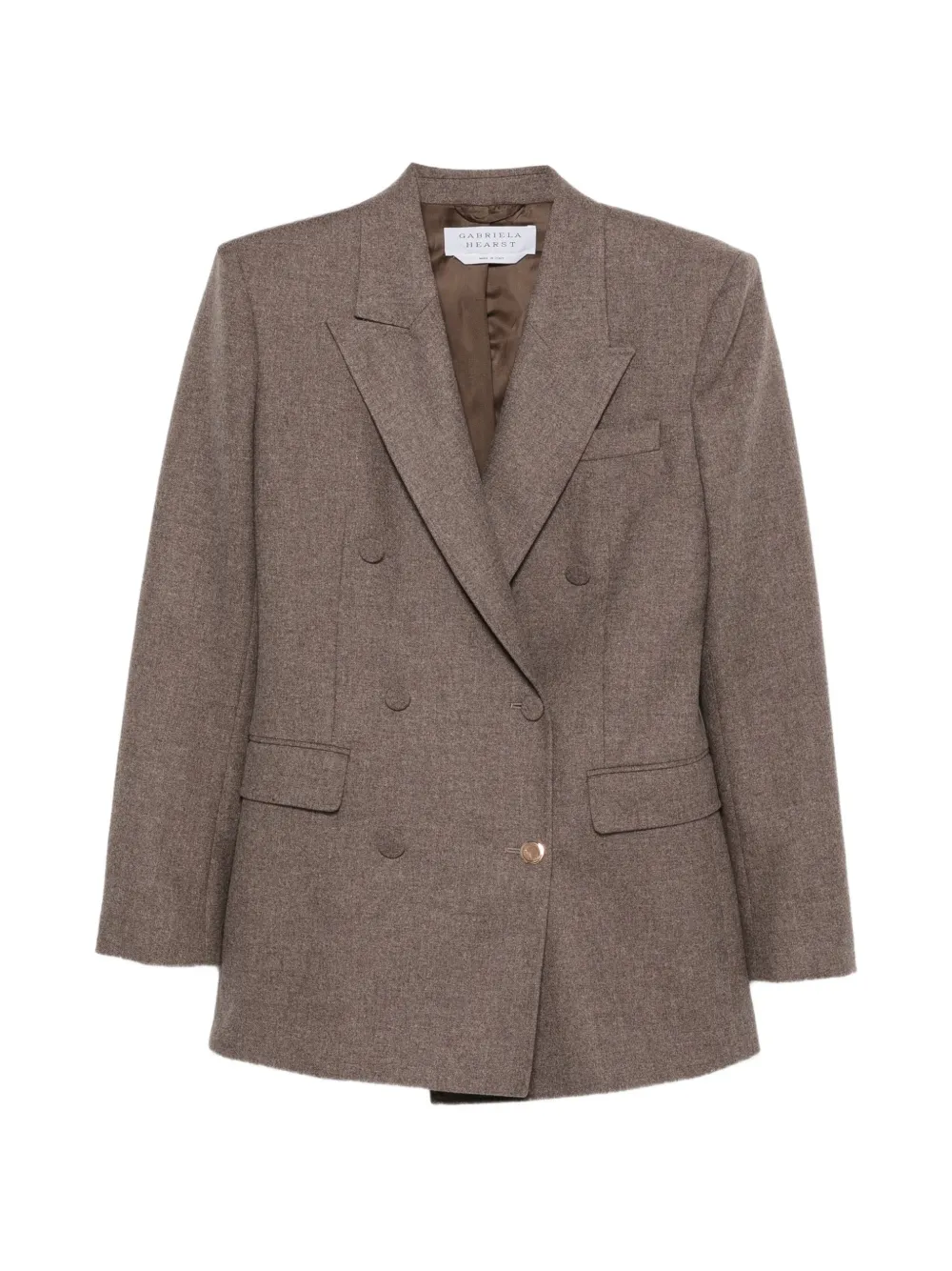Gabriela Hearst Gavin double-breasted peak-lapel blazer Bruin