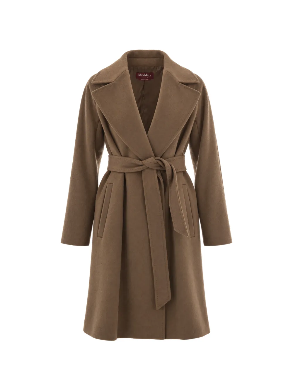 Max Mara belted virgin-wool coat - Brown