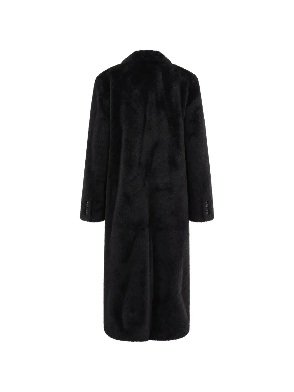 STAND STUDIO Emmie faux-fur single-breasted coat Zwart