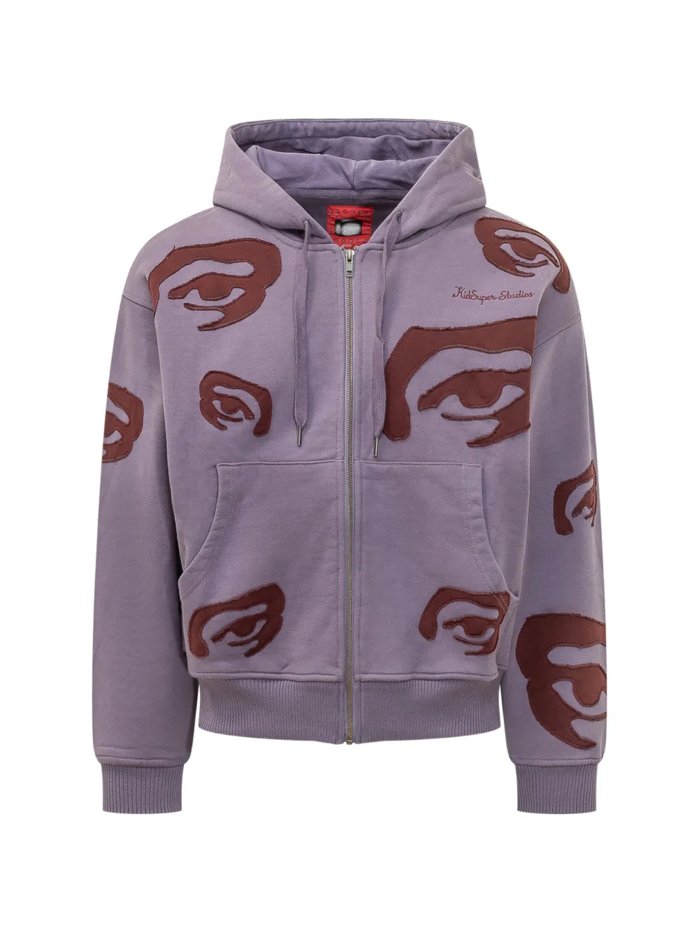 KidSuper eye-patch zip-up hoodie Paars