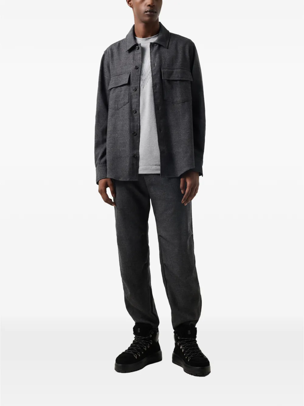 BOGNER Heiko patch-pocket shirt Grijs