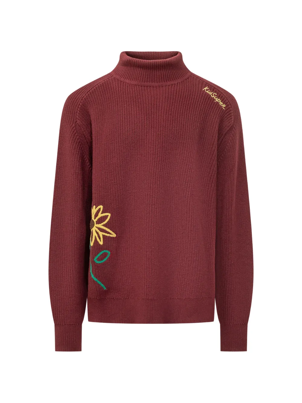 KidSuper flower-embroidered rib-knit sweater - Rouge KidSuper flower-embroidered rib-knit sweater - Rouge