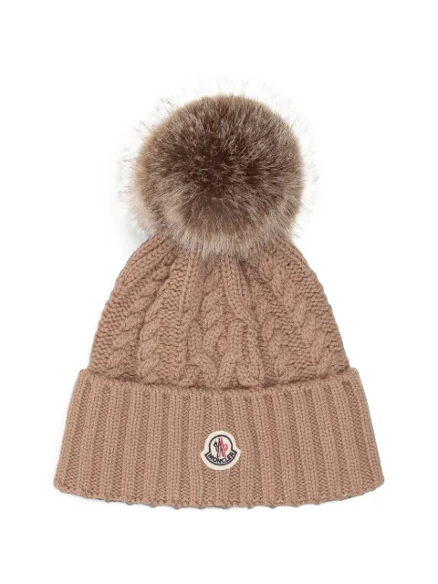 Moncler Berretto in misto lana e cashmere con pompon