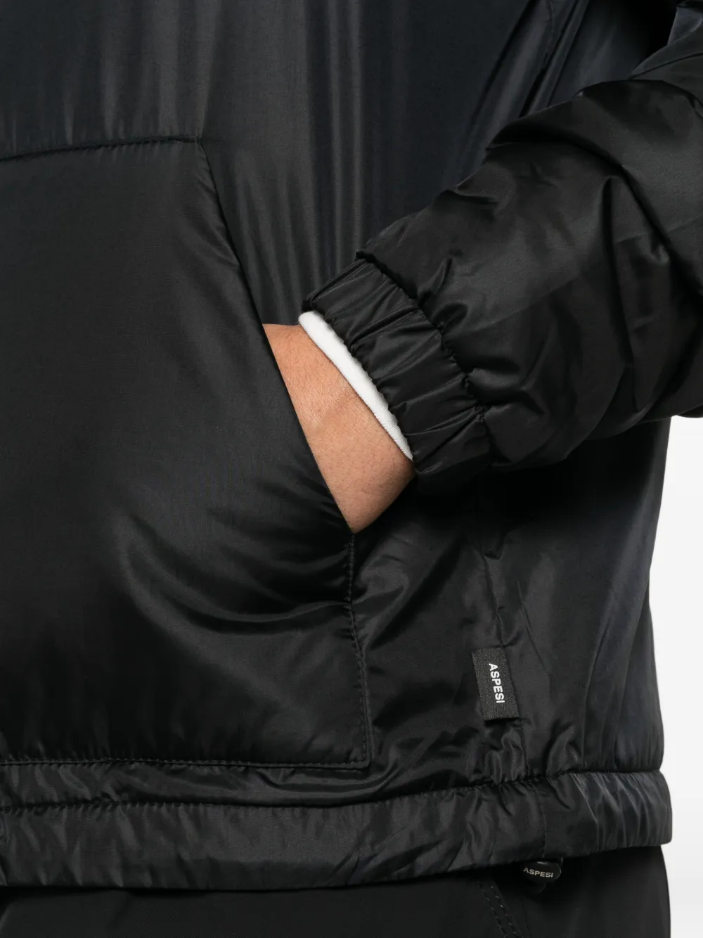 ASPESI hooded zip-up jacket Zwart