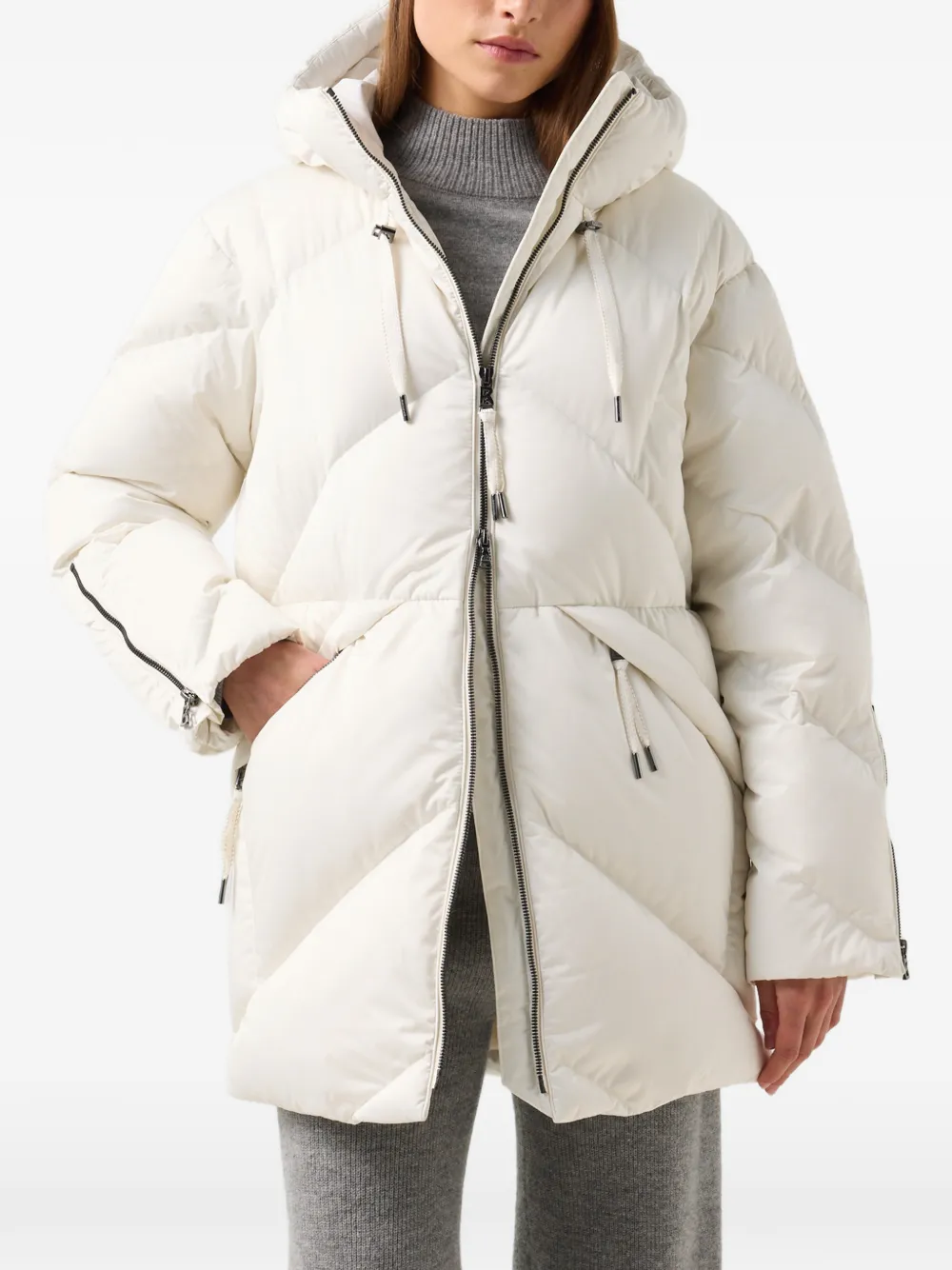 BOGNER Glenda quilted down parka coat Wit