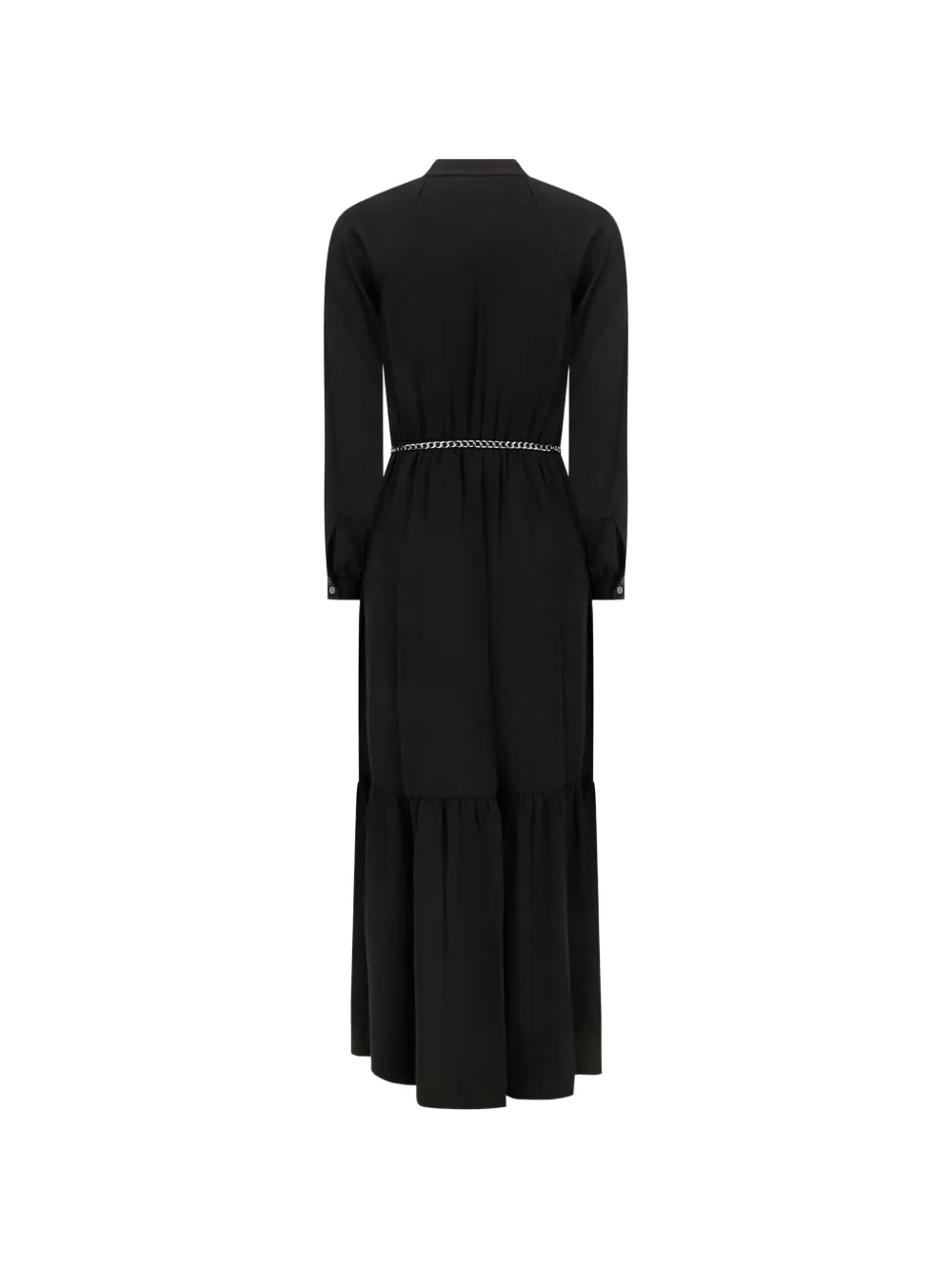Michael Kors belted satin shirtdress Zwart