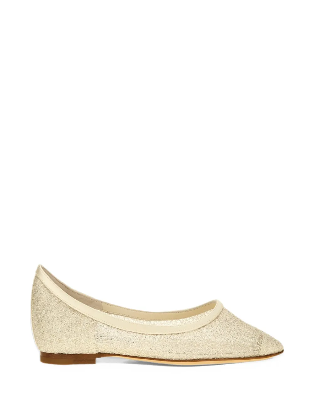 Jimmy Choo glitter-effect mesh ballet flats - Toni neutri