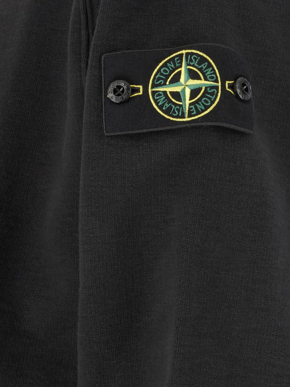 Stone Island logo-patch polo-collar sweater Zwart