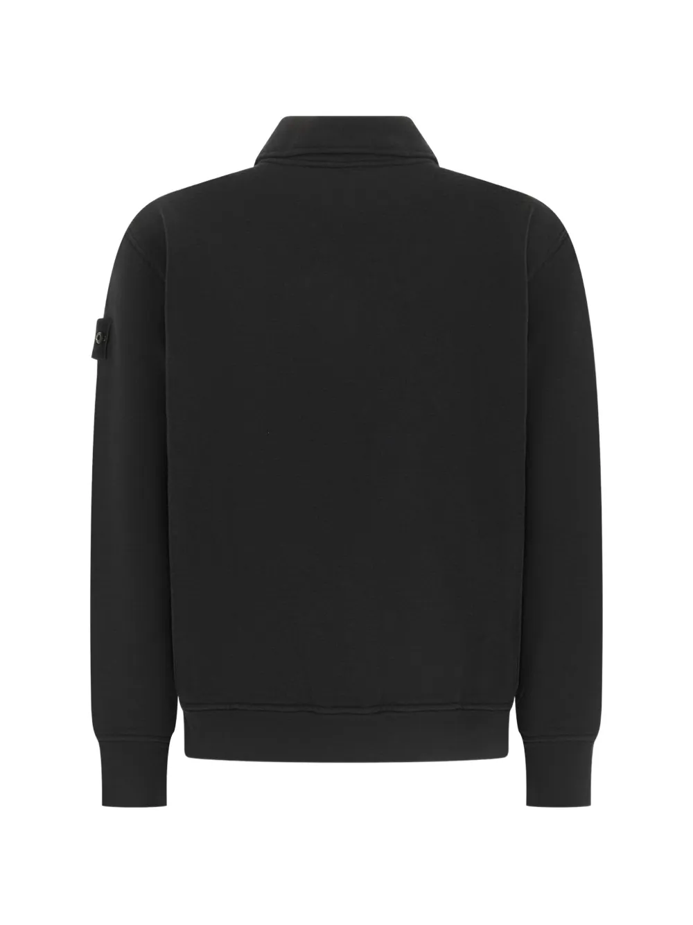 Stone Island logo-patch polo-collar sweater Zwart