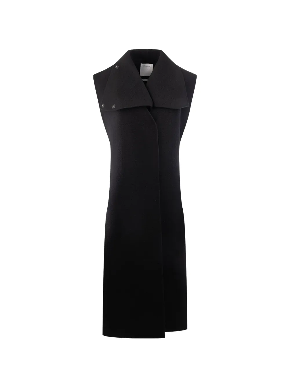 Sportmax Sleeveless Oversized-collar Coat In Black
