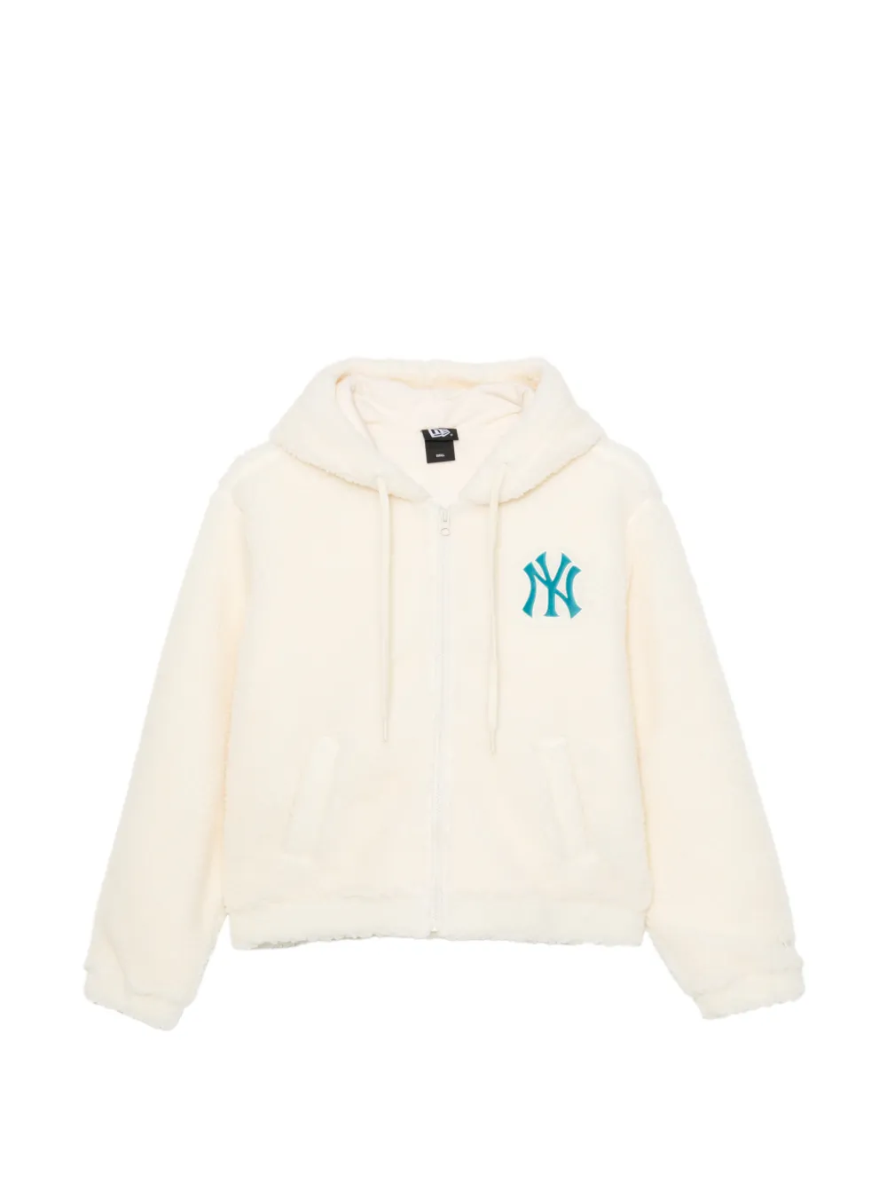 NEW ERA CAP logo-patched zip-up hoodie - Nude