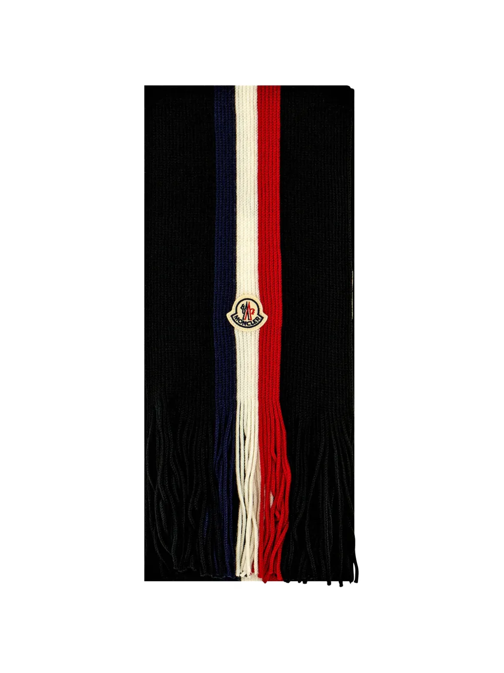 Moncler tricolour wool scarf Zwart