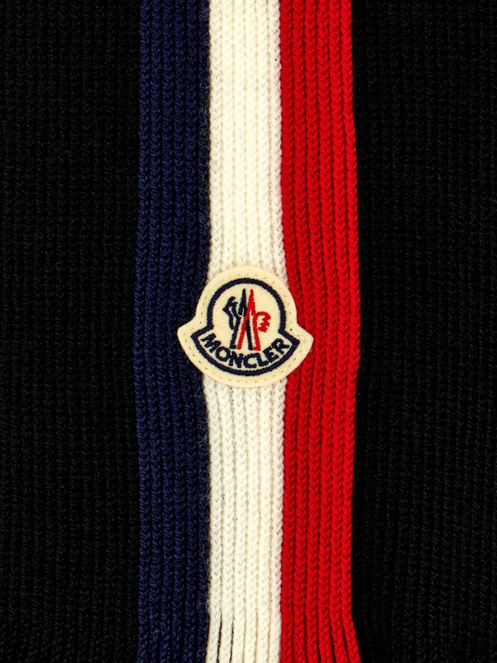 Moncler tricolour wool scarf Zwart