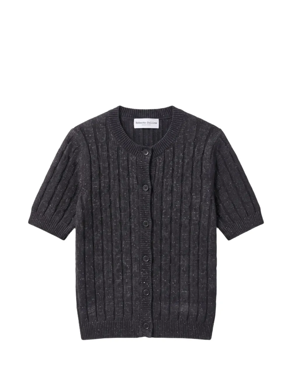 Roberto Collina cable-knit short-sleeve cardigan Zwart