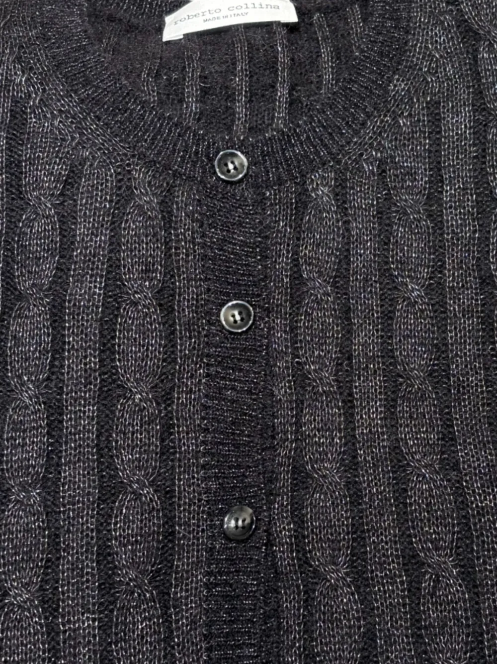 Roberto Collina cable-knit short-sleeve cardigan Zwart