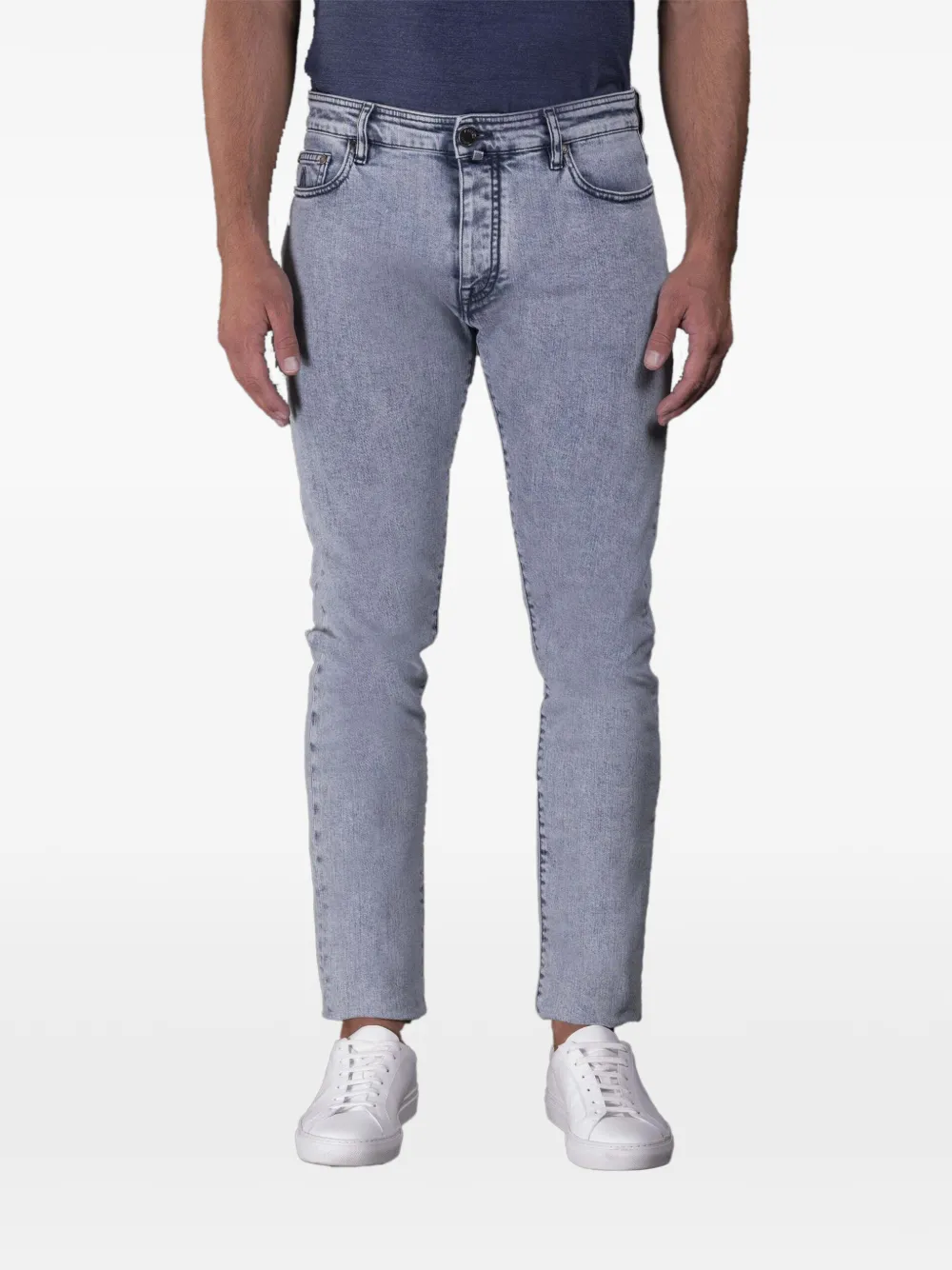 Moorer marble-finish slim-fit jeans - Blu