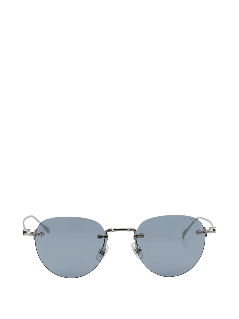 Montblanc square-frame rimless sunglasses Zilver