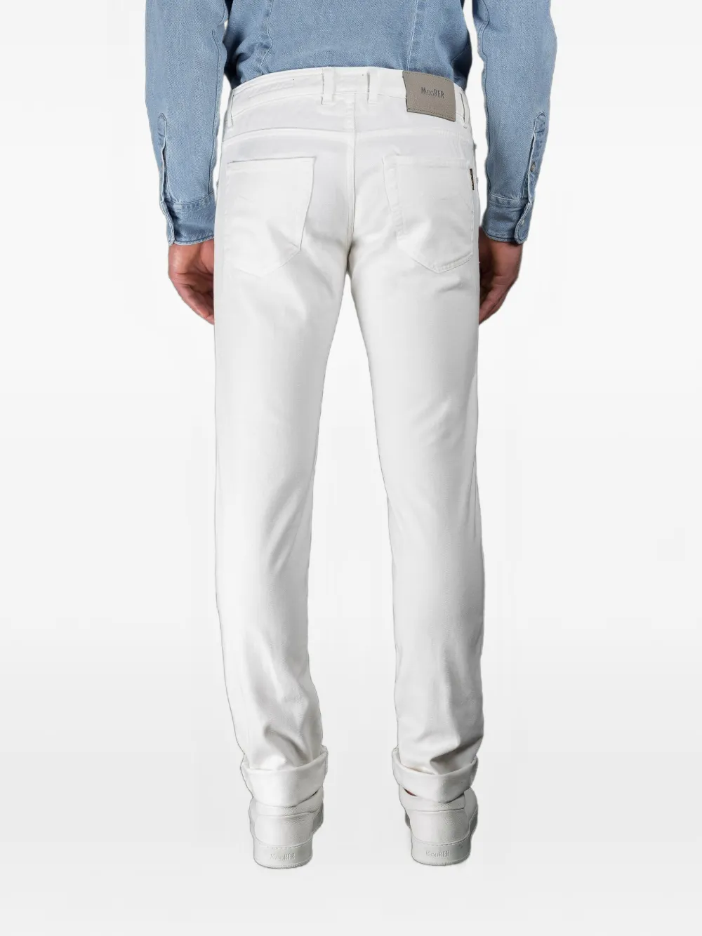 Moorer slim-fit five-pocket jeans Wit