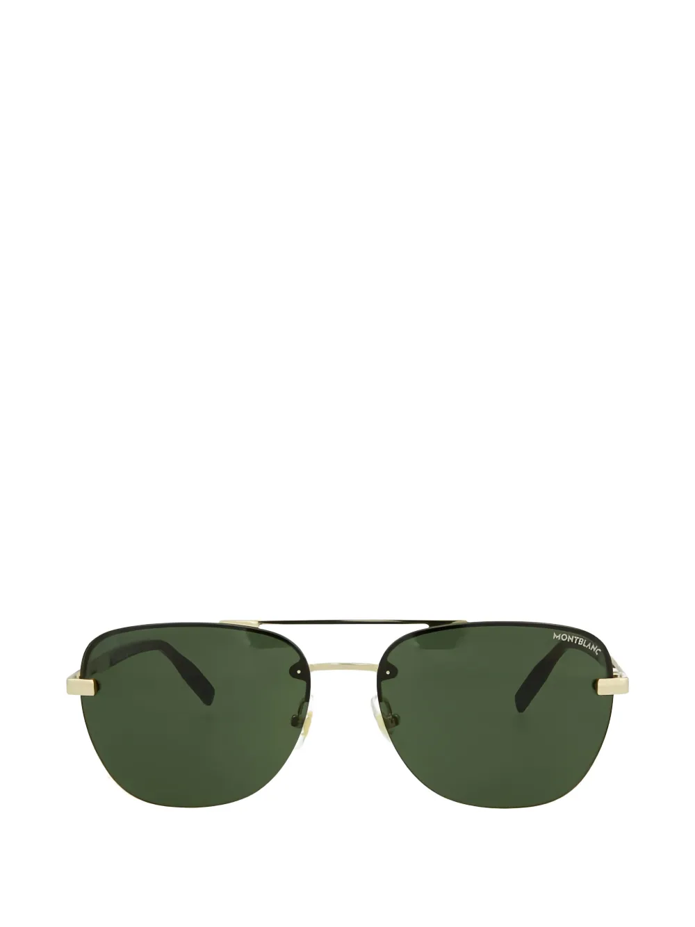 Montblanc semi-rimless pilot-frame sunglasses - Gold