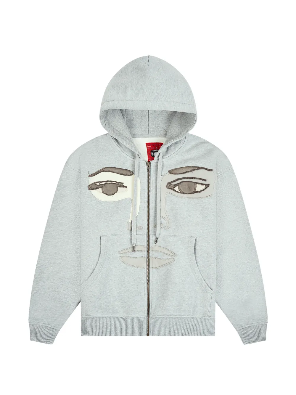 KidSuper Face-patch zip-up hoodie - Grigio