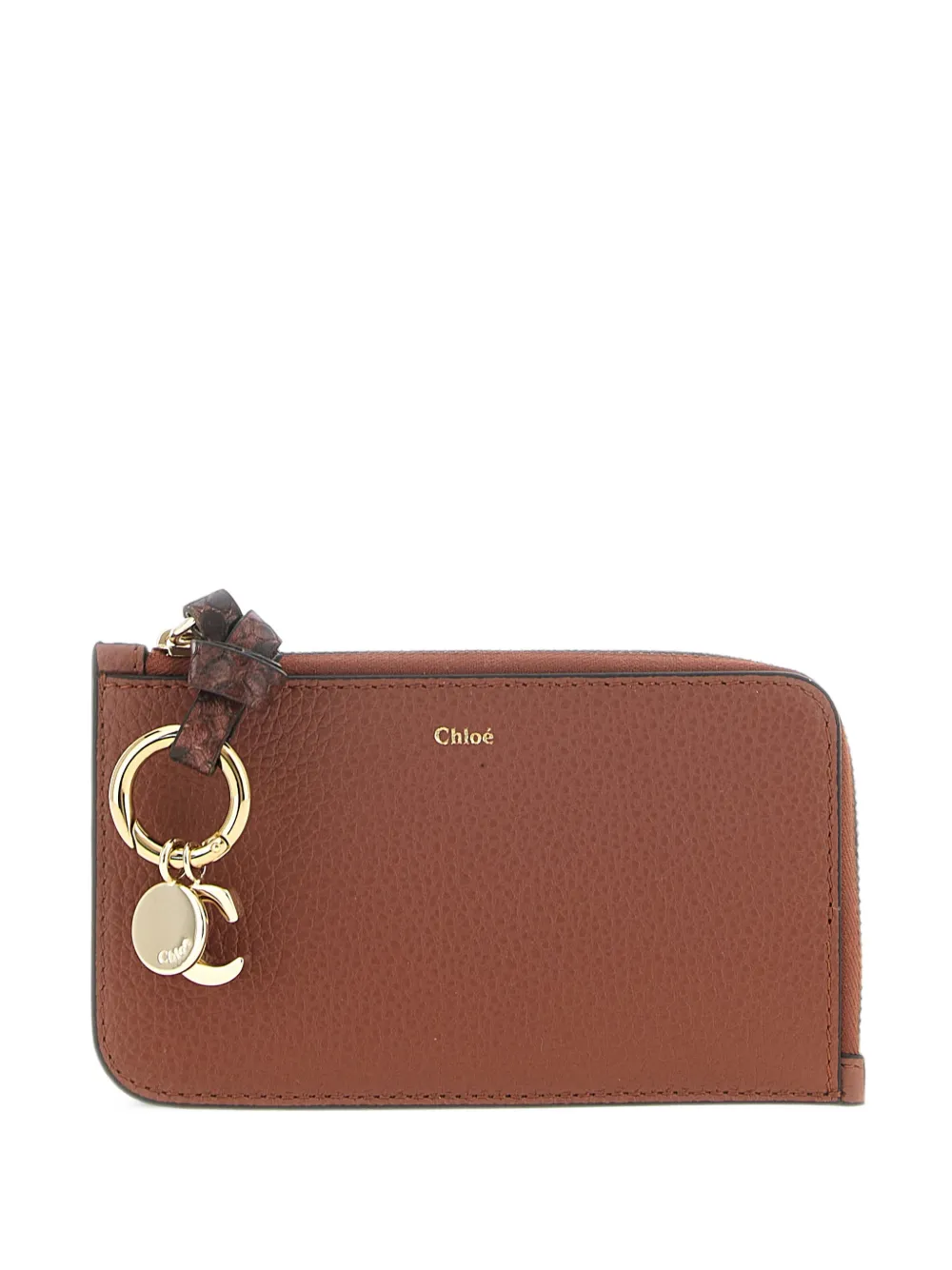 Chloé Alphabet logo-stamped leather wallet - Marrone
