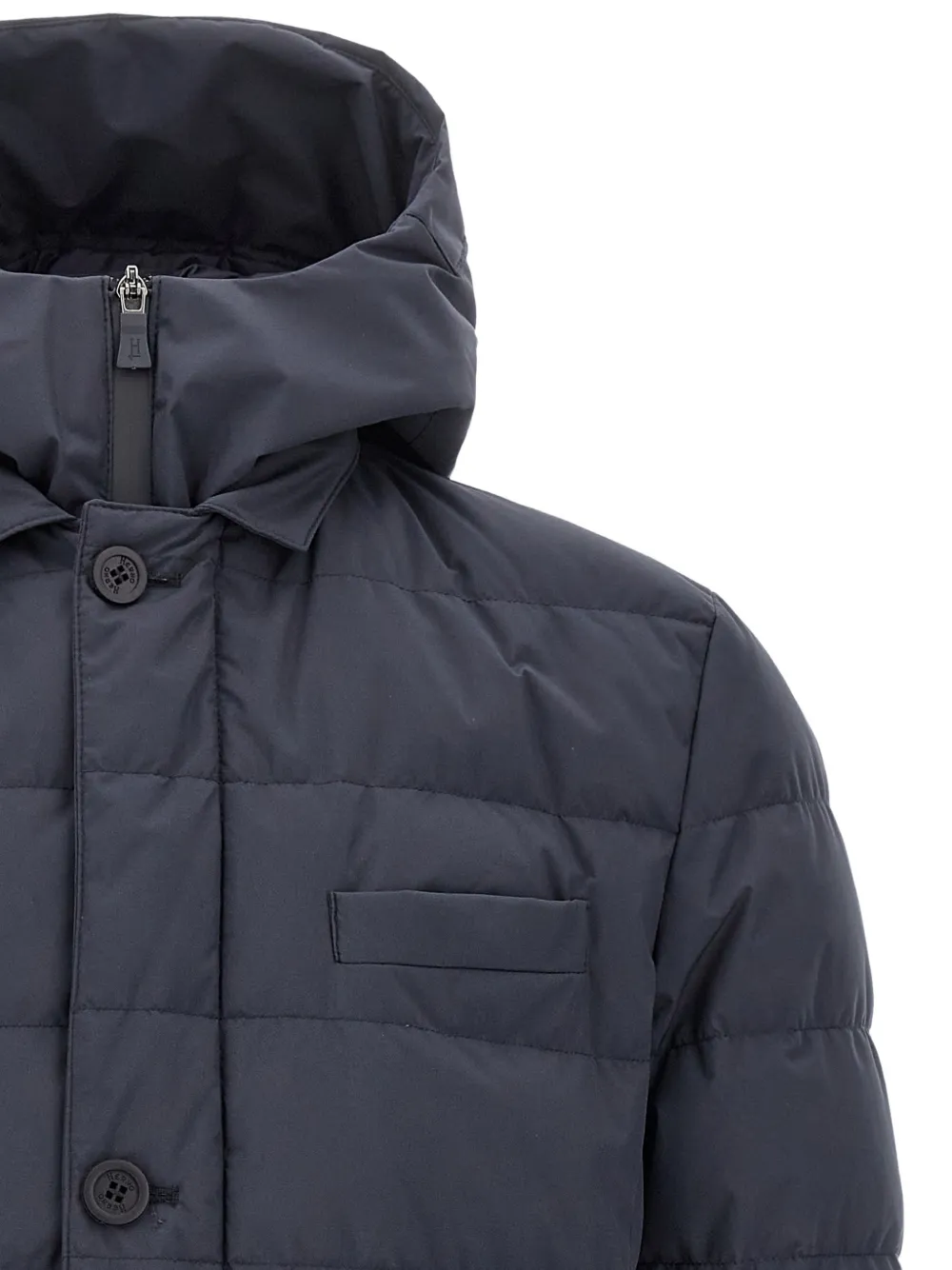 Herno Piumino Medio' quilted hooded down coat Blauw