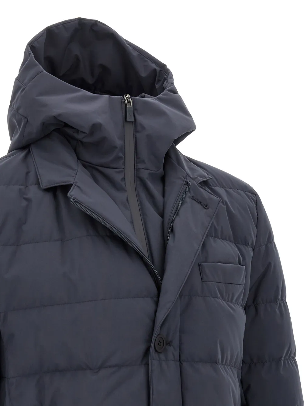 Herno Piumino Medio' quilted hooded down coat Blauw