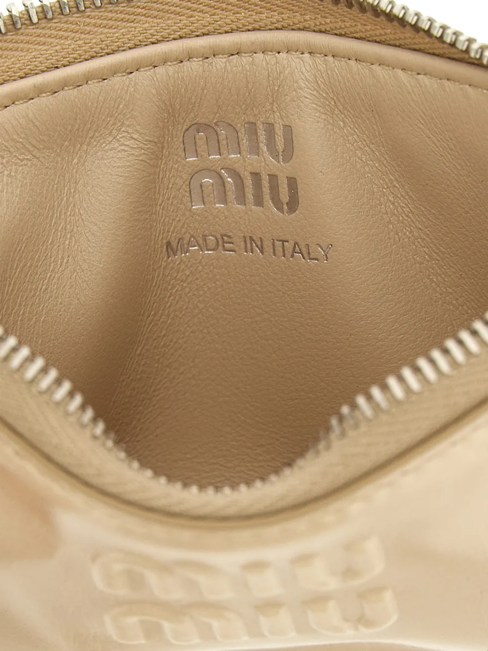 Miu leather card holder Beige