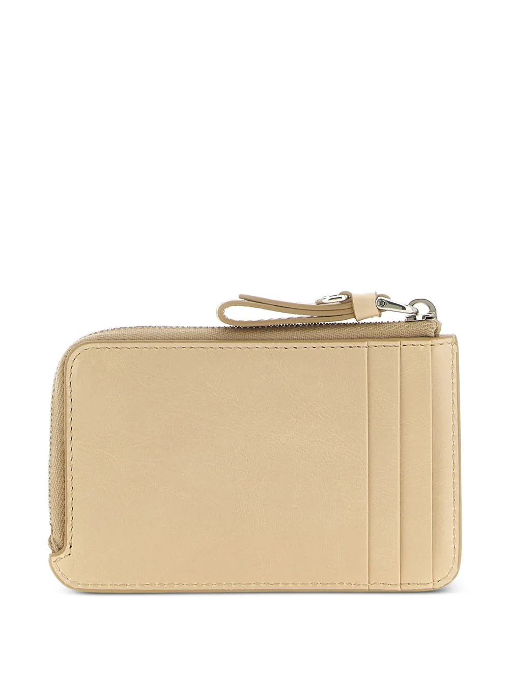 Miu leather card holder Beige