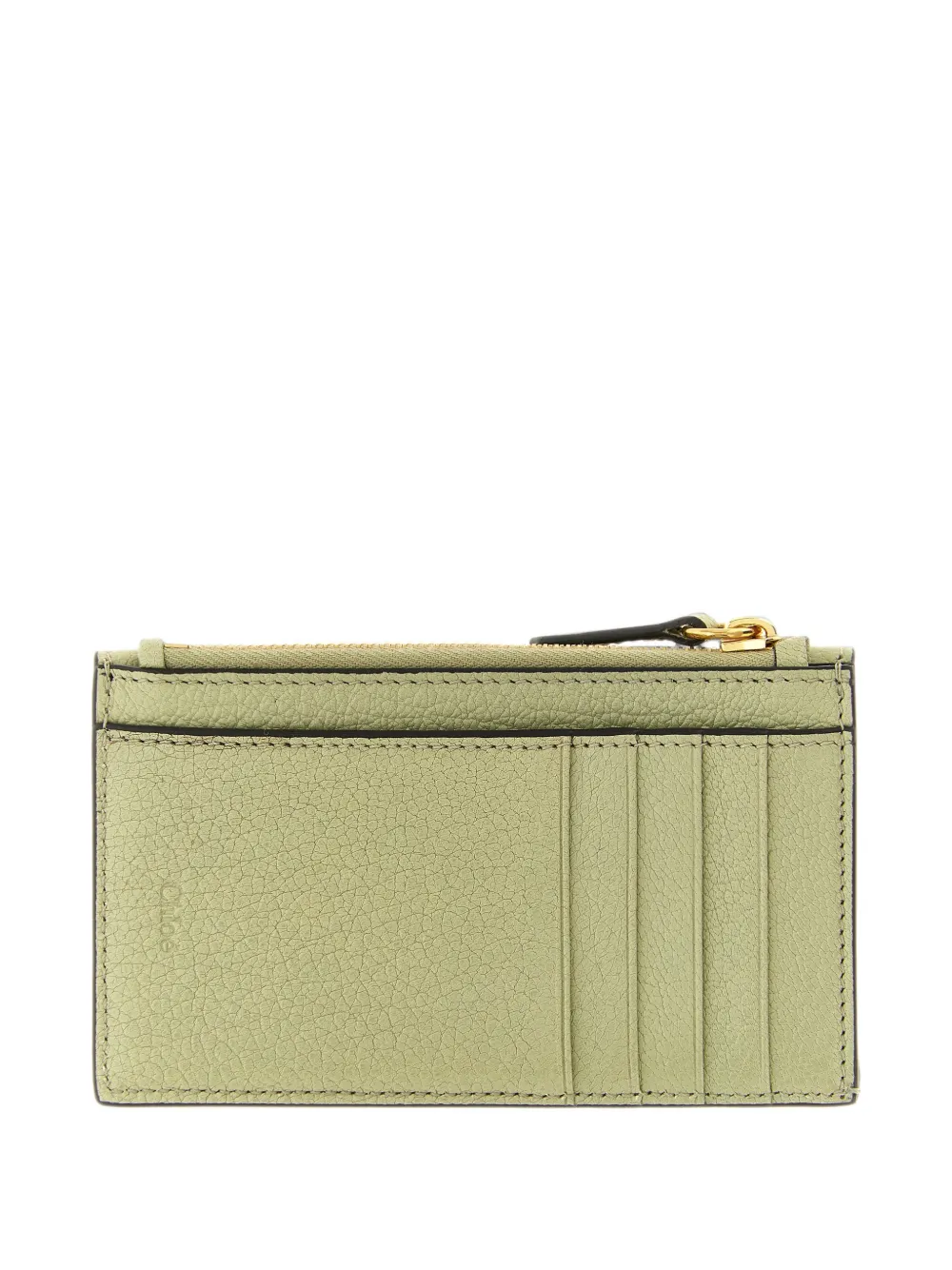 Chloé small Envelope purse with card slots in grained leather Groen