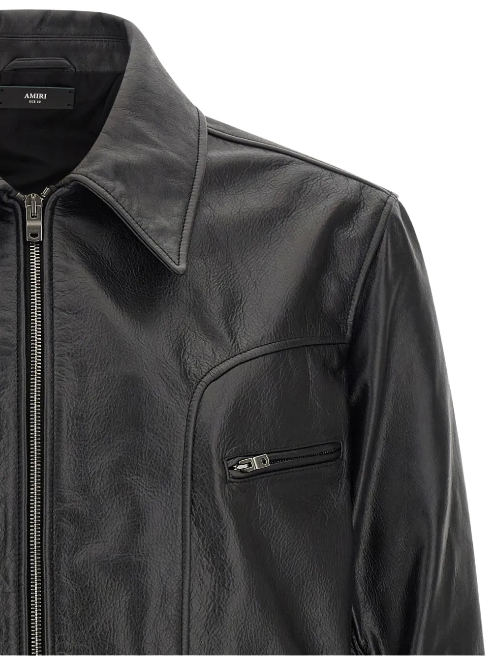 AMIRI zip-up leather jacket Zwart