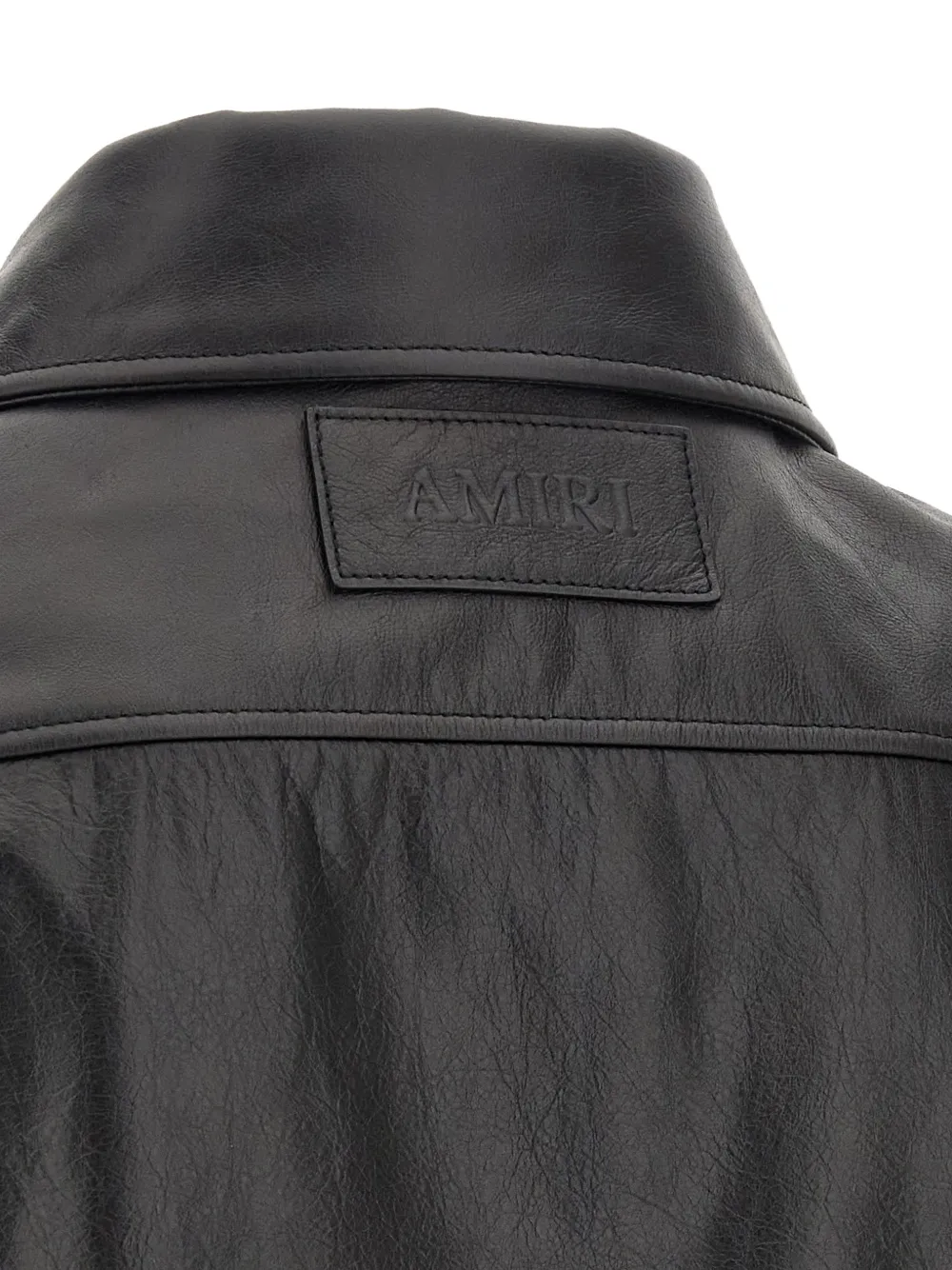 AMIRI zip-up leather jacket Zwart