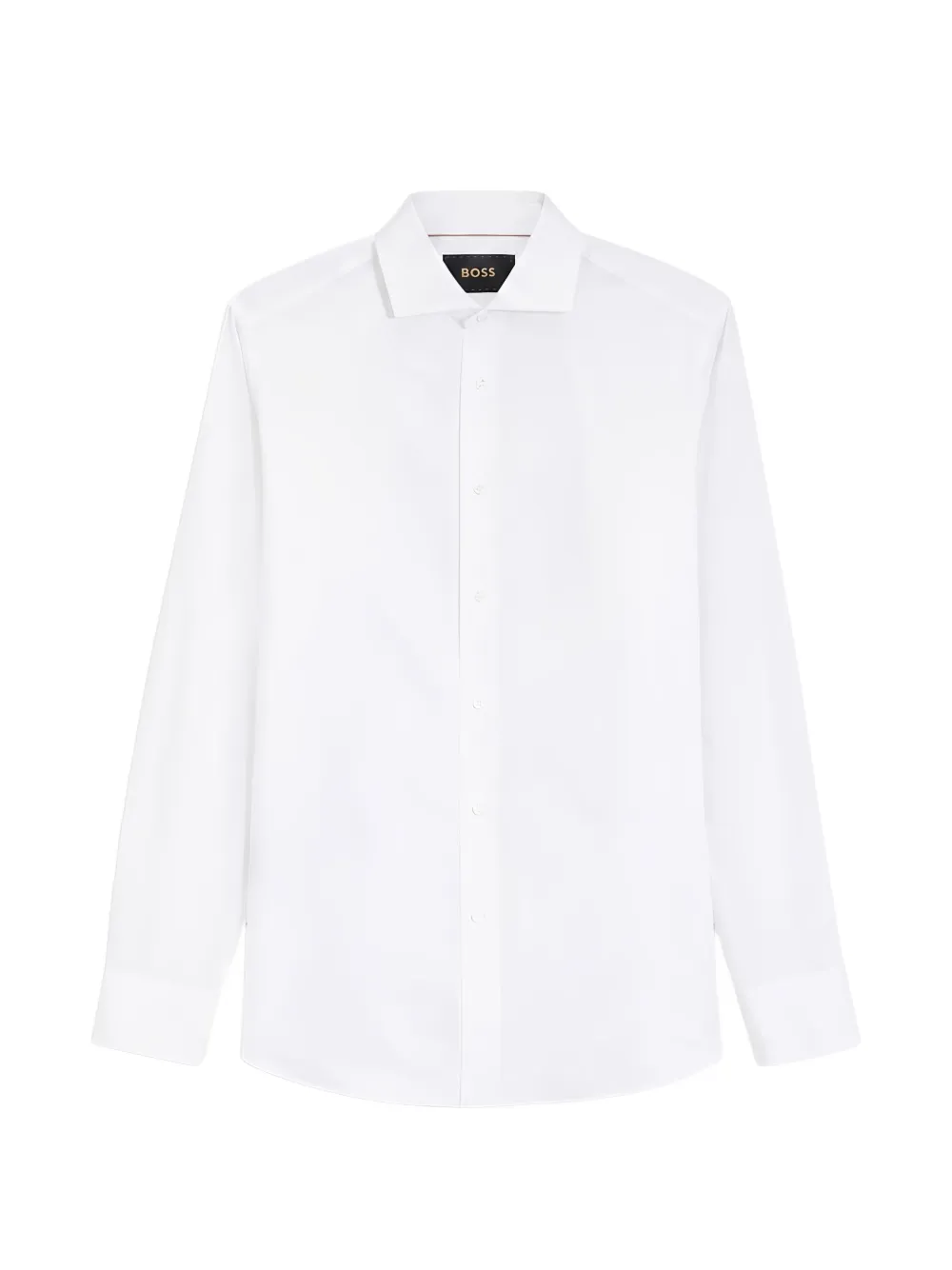 BOSS regular-fit shirt in micro-structured italian cotton - Weiß