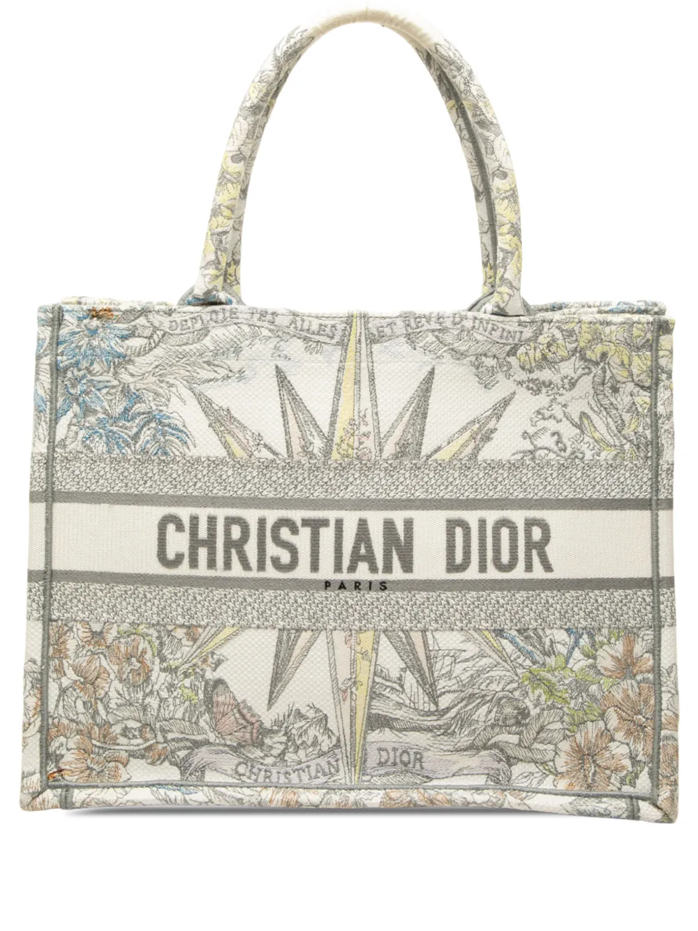 Christian Dior Pre-Owned 2022 Medium Embroidered Canvas Reve d Infini Book tote bag - Weiß