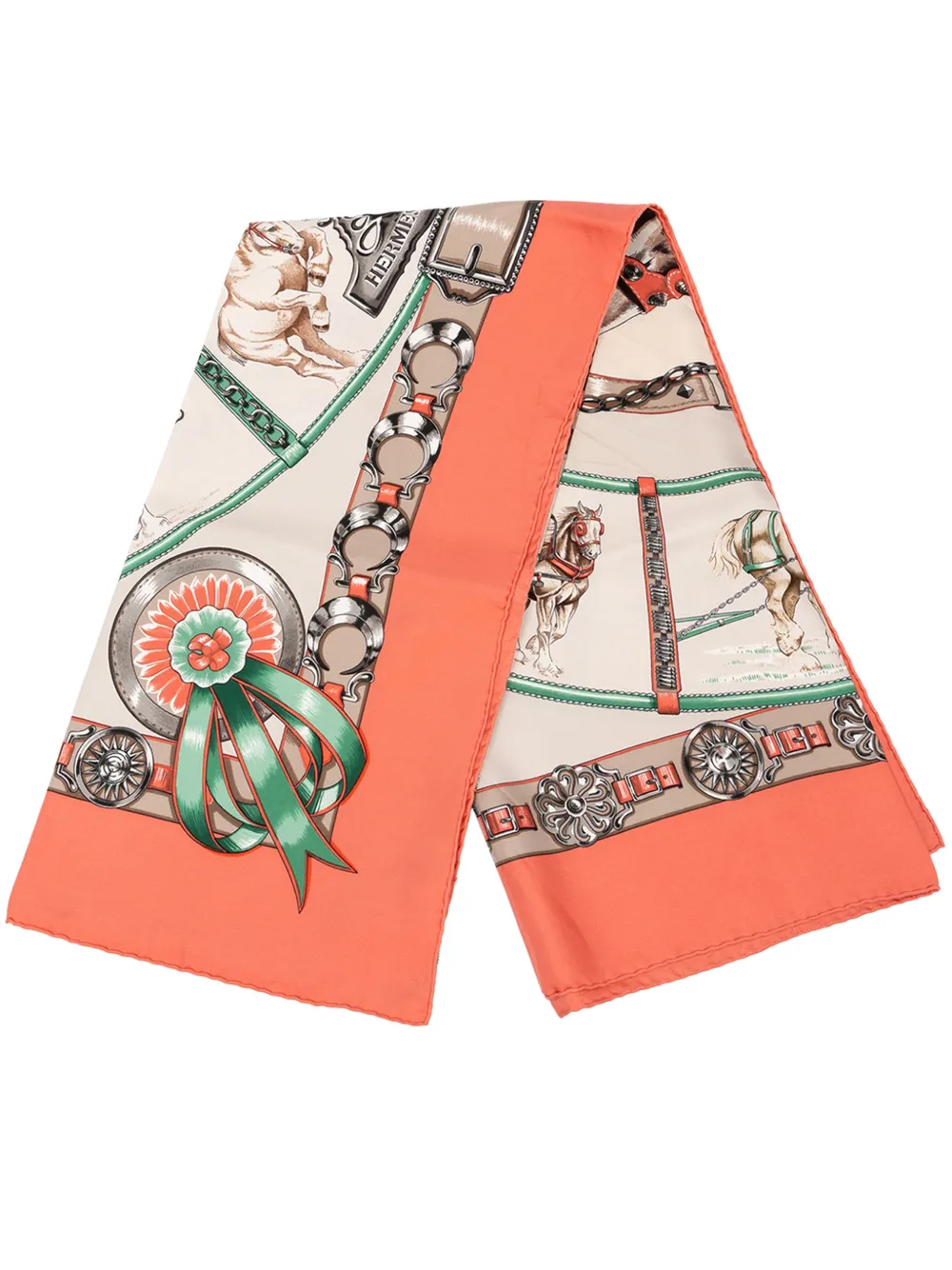 Hermès Pre-Owned 1990-2010 Chevaux de Trait Silk Scarf 90 scarves - Orange